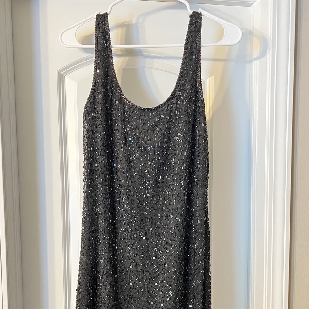 New - Laurence Kazar Full Length Black Jeweled Dress Size Large